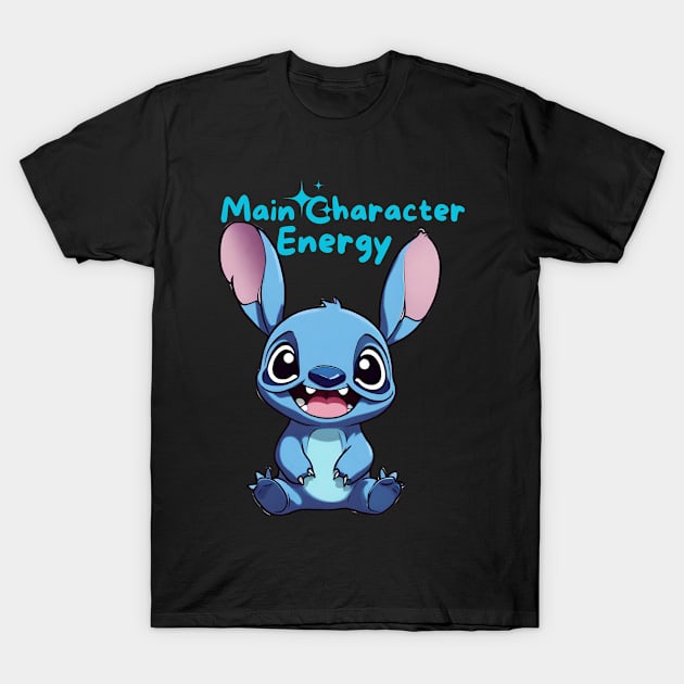 Stitch Main Character Energy T-Shirt by Artist usha